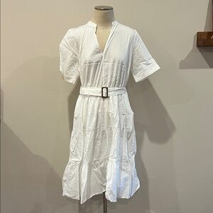 Who What Wear White Mini Dress with Belt